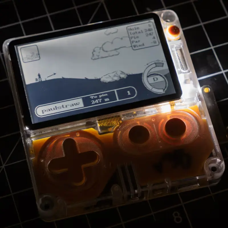 A lit Playdate display